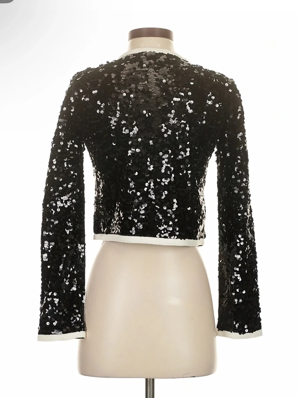 J. Crew Black Sequin Mariner Cropped Jacket